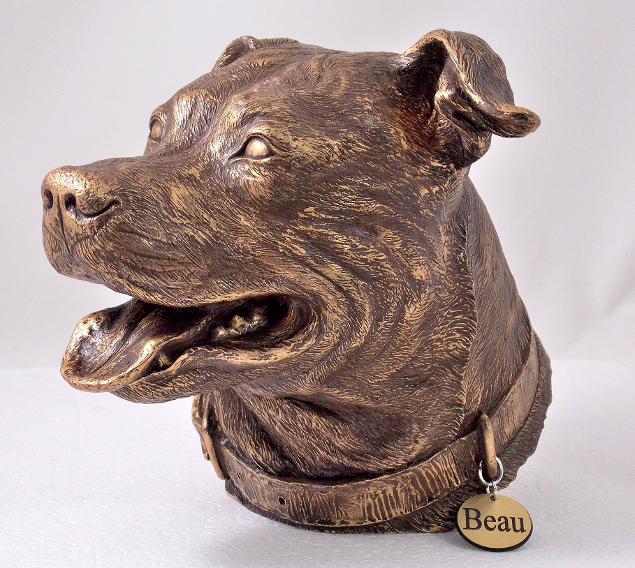 Pitbull Dog Memorial Urn - Artful Memorials