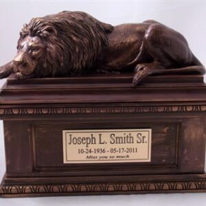 bronze lion urn for ashes