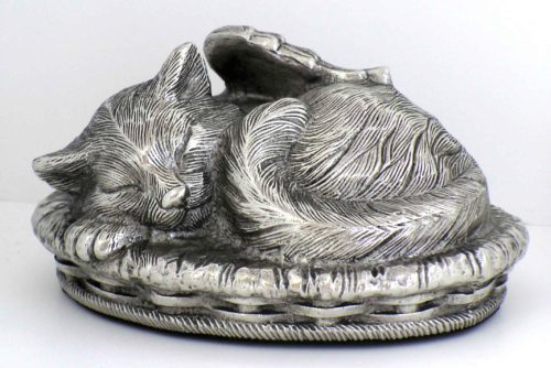 Angelic Cat Urn Silver