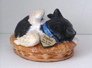 Custom Painted Angelic Cat Urn