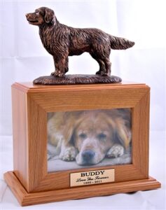 Golden Retriever Dog Oak Urn