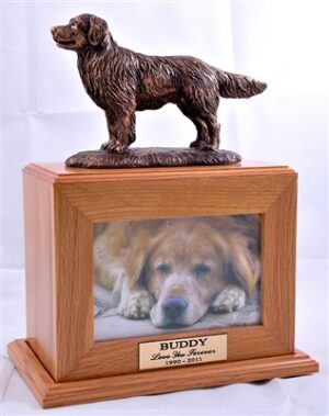 Golden Retriever Dog Oak Urn