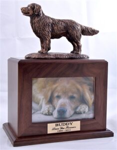 Golden Retriever Dog Walnut Urn