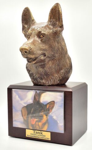German Shepherd Dog Walnut Urn
