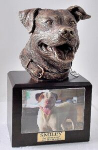 Pitbull Dog Walnut Memorial Urn